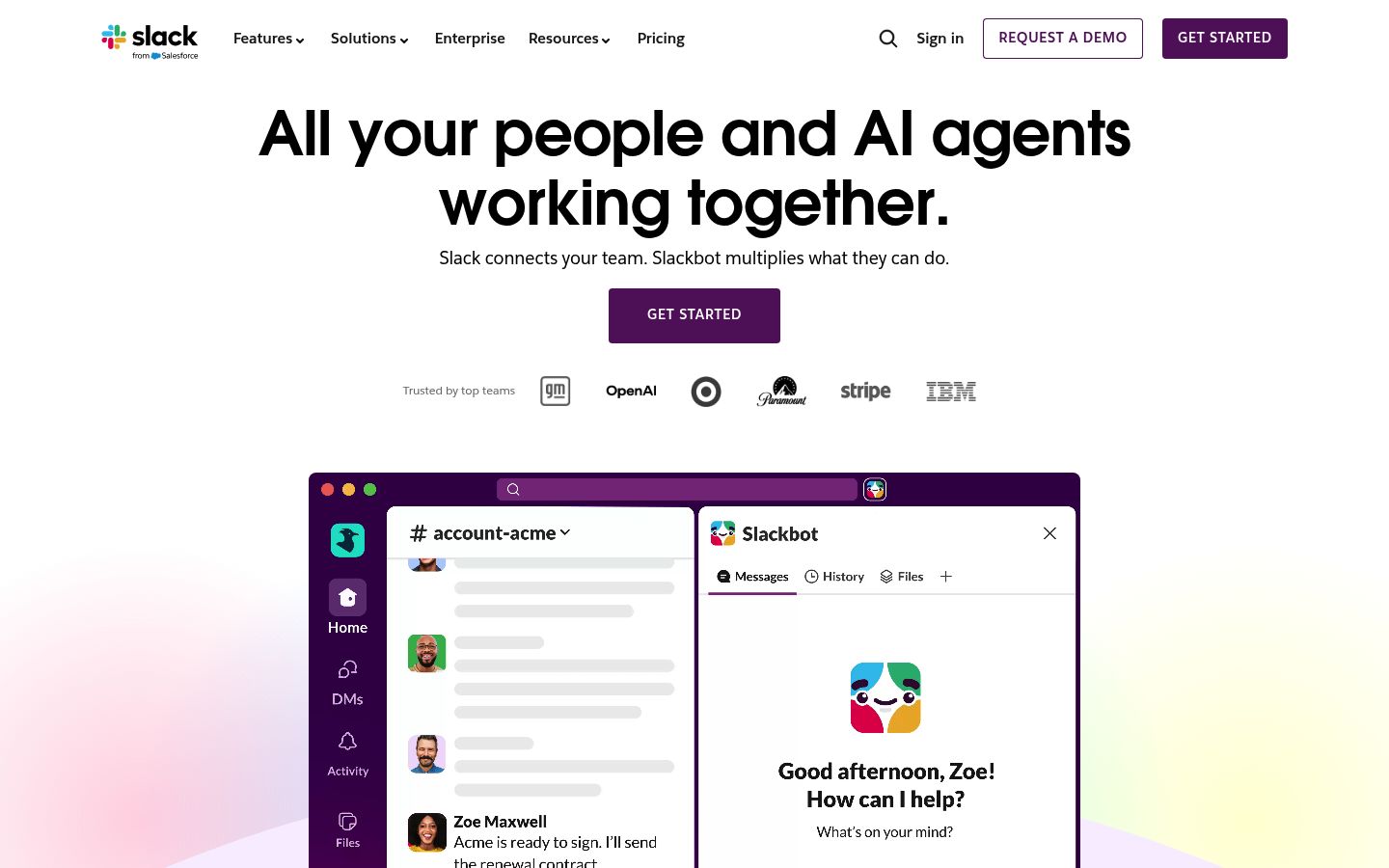 Screenshot of slack.com homepage as Lytms scored it on May 20, 2026