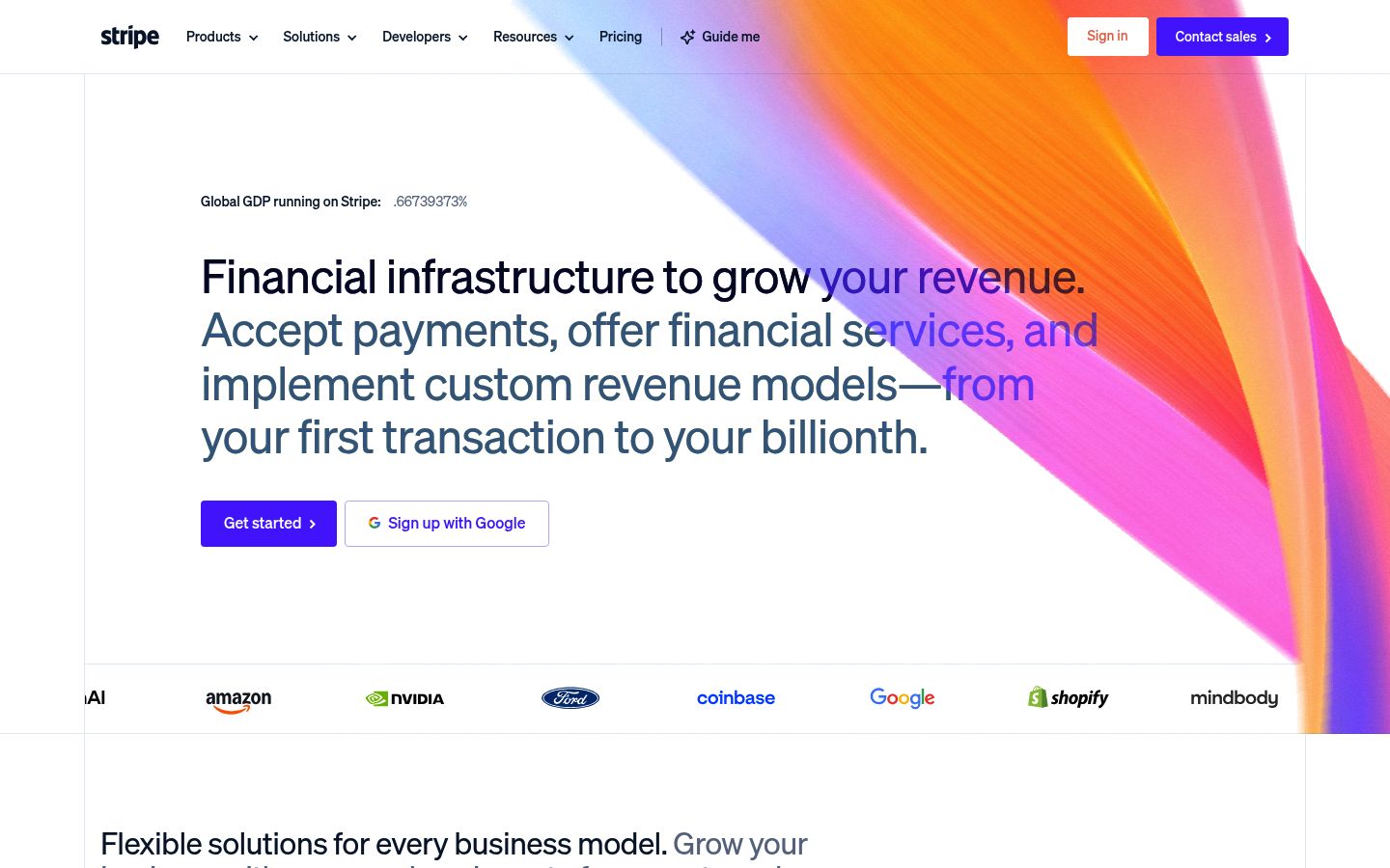 Screenshot of stripe.com homepage as Lytms scored it on June 8, 2026